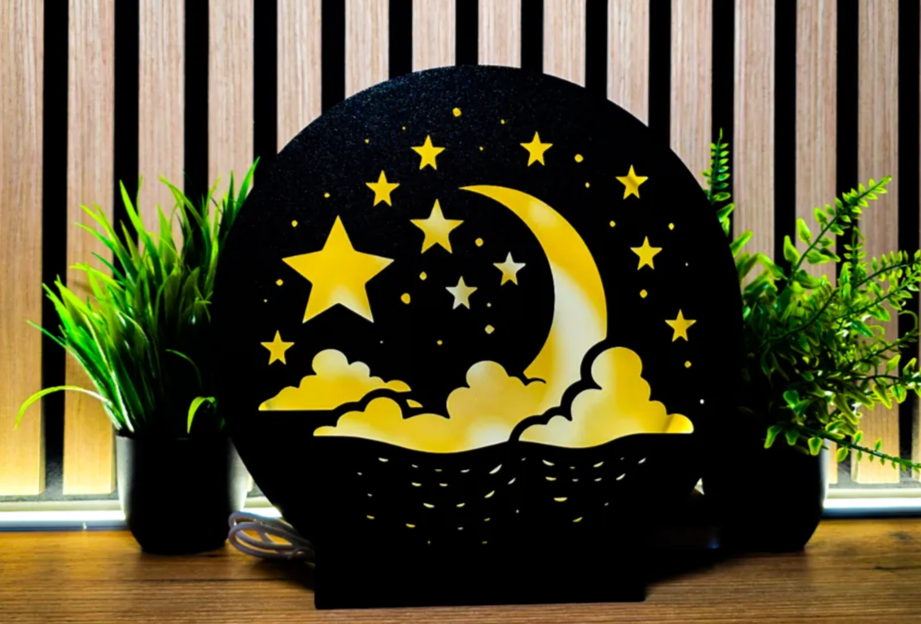 Veilleuse pour enfants (Lune et étoiles)